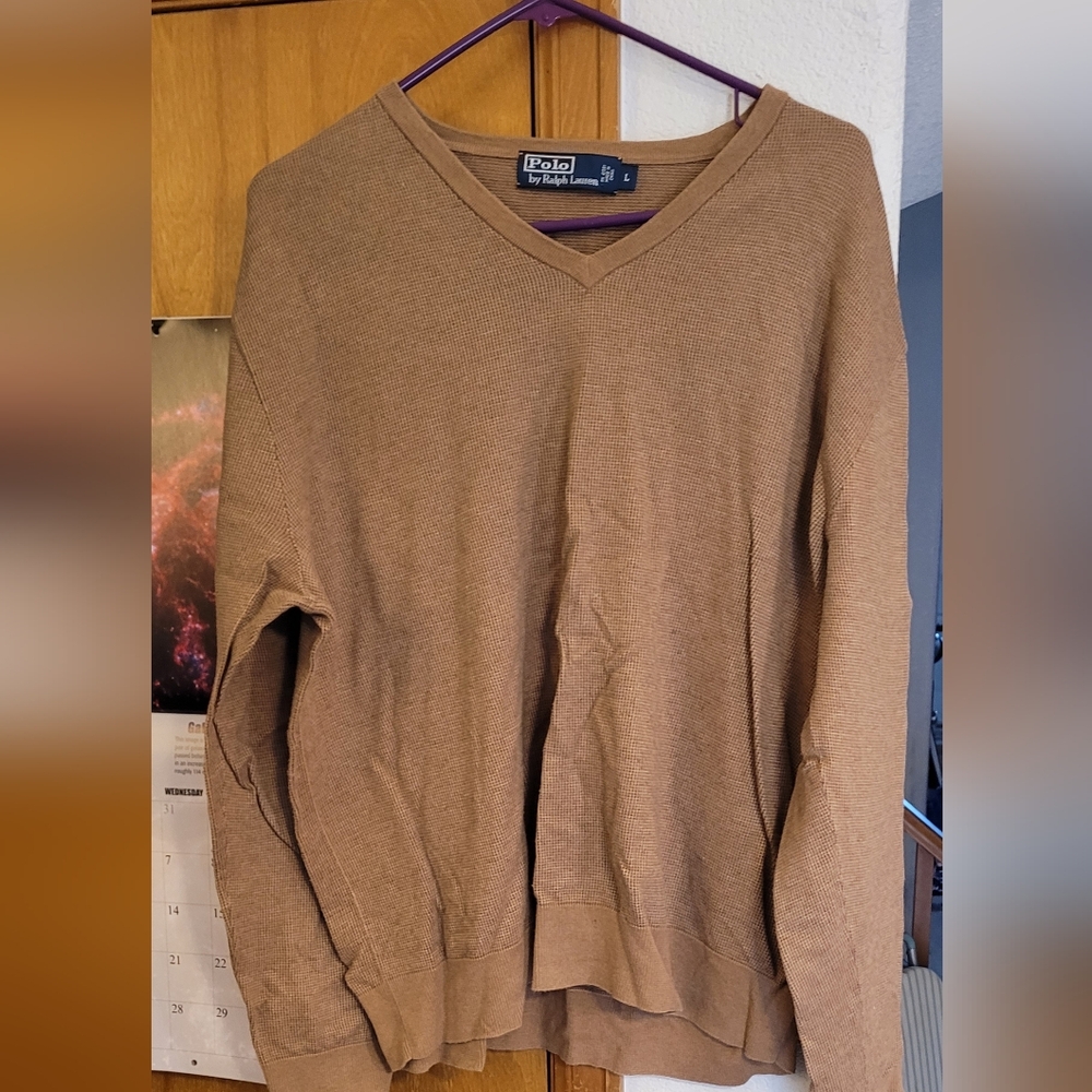 Polo by Ralph Lauren Men's V-Neck Brown Sweater